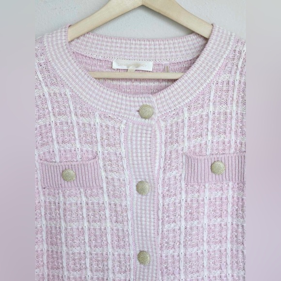 Loveshackfancy Rollins Tweed Blazer Pink Size Large - Picture 7 of 10